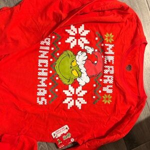 Grinch Merry Grinchmas Red Sweatshirt size Large new with tags